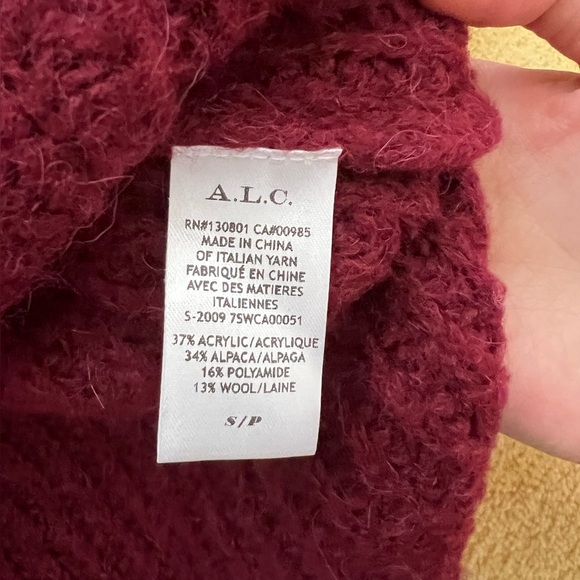 ALC Burgundy Cleveland Chunky Cardigan Sweater - Picture 5 of 6